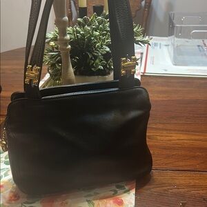 Elegant Black genuine Leather Shoulder bag NWOT